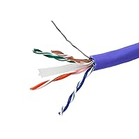 Monoprice Cat6A Ethernet Bulk Cable - Solid, 550Mhz, 10G, FTP, CMR, 23AWG, Riser Rated, Pure Bare Copper Wire, No Logo, 1000 Feet, Blue