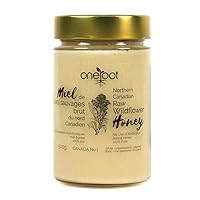 Oneroot 100% Canadian Flower Honey - 17.6 Oz/1.1 Lbs, Honey Wildflower Unfiltered, Unheated & Creamed, Nutrient Rich Raw Wildflower Honey With Enzymes, Thick Natural Sweetener