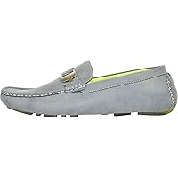 CORONADO Men Casual Shoe MOC-5 Driving Moccasin with Stitched Toe and Buckle Details Grey