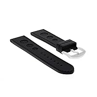 Ewatchparts 23MM RUBBER SILICONE STRAP WATCH BAND COMPATIBLE WITH U-BOAT FLIGHT DECK U-7750/43 BLACK