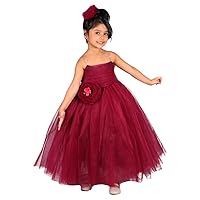 Forever Orchid Flower Party Dress Soft Tulle Birthday Wedding Frock for Kids with Flower Princess Gown Dress