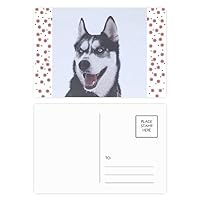 Big Dog Snow Husky Picture Christmas Christmas Flower Celebration Postcard Blessing Mailing Card