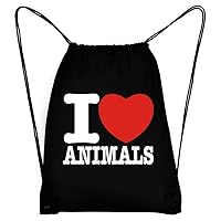 I love Animals Bold Font Sport Bag 18