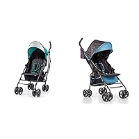 Summer Infant 3Dlite Convenience Stroller, Teal - Lightweight Stroller with Aluminum Frame & 3Dmini Convenience Stroller, Blue/Black – Lightweight Infant Stroller