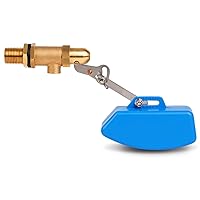 Brass Float Valve 1/2 Inch Water Float Valve with Adjustable Arm, Livestock Water Tank Float Valve Switch Brass Float Ball Valve Shut Off Pool Auto Fill Valve for Automatic Waterer