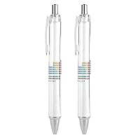 Periodic Table Chemical-Elements Chemistry Science Mendeleev Ballpoint Pen Retractable Work Pens for Men Women Office Gift 2 PCS