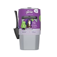 Litter Genie Standard Pail (Silver) | Cat Litter Box Waste Disposal System for Odor Control | Includes 1 Square Refill Bag