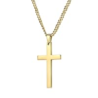 14K Gold Chain Style Cross Pendant Necklace Solid Clasp for Men,Grandpa,Teens Religious for Charms Miami Cuban Link Diamond Cut
