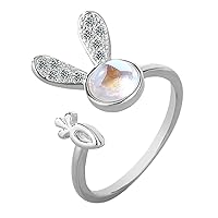 Wedding & Engagement Rings for Women Radish Luminous Synthetic Ring Rabbit Jewelry Glazed Gradient Stone Rings