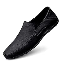 Men's Casual Leather Loafers with Slip-On Style