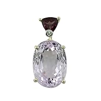 Kunzite Natural Gemstone Oval Shape Pendant 925 Sterling Silver Party Jewelry | Yellow Gold Plated