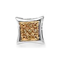 Dazzlingrock Collection 0.03 Carat (ctw) Round Yellow Diamond Micro Pave Setting Kite Shape Stud Earring (Only 1pc)