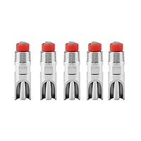 FTVOGUE 5Pcs Stainless Steel Automatic Pig Waterer Nipple Fountains Drinker Red Cap for Sows Piglets Drinking Water