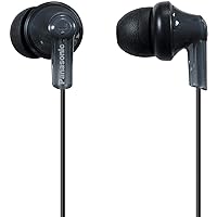 Panasonic ErgoFit Wired Earbuds, In-Ear Headphones with Dynamic Crystal-Clear Sound and Ergonomic Custom-Fit Earpieces (S/M/L), 3.5mm Jack for Phones and Laptops, No Mic - RP-HJE120-K (Black)