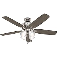Hunter Fan Company 53216 Amberlin Indoor Ceiling Fan with LED Light and Pull Chain Control, 52