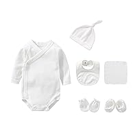 Newborn Boy Girl Clothes Sets Baby Cotton Long Sleeve Romper+Hats+Pants Jumpsuits Trousers Unisex Outfits