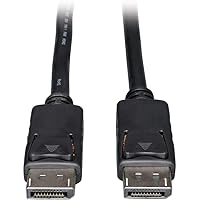 Tripp Lite DisplayPort Cable with Latches (M/M), DP to DP, 4K x 2K, 1-ft. (P580-001), Black