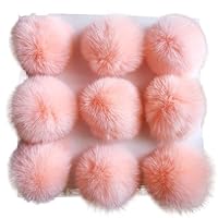 Faux Fur Pom Poms Hat Ball Pom Pom Large Hair Balls for DIY Beanies Shoes Scarves Gloves Bags Knitting Accessories ( Color : Pink , Size : 3pcs )