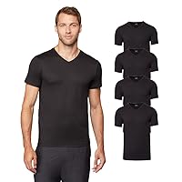 32 Degrees Mens 4 Pack Cool V-Neck T-Shirt | Anti-Odor | Quick Drying | 4-Way Stretch