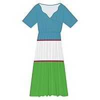 Dresses for Women Venezuela Flag Mid Length Skirt Casual Loose Beach Dress