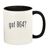 got 864? - 11oz Ceramic Colored Handle and Inside Coffee Mug Cup, Black