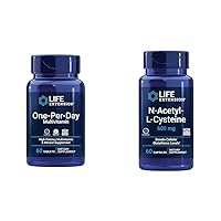 One-Per-Day Multivitamin with Over 25 Vitamins, Minerals & Plant Extracts Plus N-Acetyl-L-Cysteine Immune & Respiratory Support - 60 Tablets & 60 Capsules