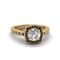 Choose Your Gemstone Floral Pave Halo Diamond CZ Ring yellow gold plated Round Shape Halo Engagement Rings Ornaments Surprise for Wife Symbol of Love Clarity Comfortable US Size 4 to 12
