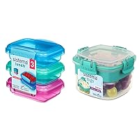 Sistema Lunch Collection 6.7oz Food Containers, Snack Container 13.5 oz./0.4 L