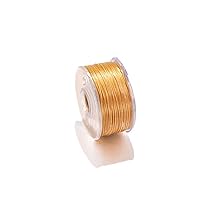 50yards/Roll Seed Beads Cord String Beading Thread for DIY Bracelet Jewelry Making Accessories Supplies (Nonelastic) (Gold, 0.3mm × 50yards)