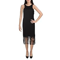French Connection Women's Sol Fringe Bodycon Halter Neck Dress