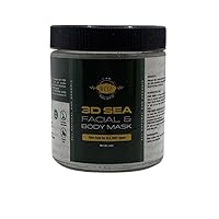 3D Sea Detox Face & Body Mask, Wildcrafted Irish Sea Moss, Bentonite clay, Green clay, Moroccan Clay, Natural ingredients, Vegan, Plant based, Chemical free, Cruelty free, 4 Oz
