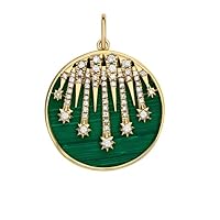 Designer Star Malachite Diamond 925 Sterling Silver Charm Pendant Jewelry,Gift