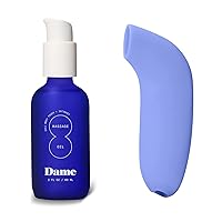 Dame Products Aloe Lube for Women, Body Oils Massaging Warmer+AER Massager-PERWINKLE,pH Balanced Soothing Warming Touch Pleasure Feeling, Aloe Vera,Release Powerful Strokes