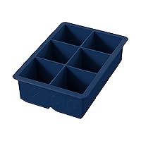 Tovolo Silicone King Cube Ice Tray Slow Melting Makes 2'' Cubes Blue