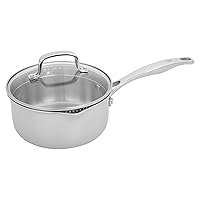 HENCKELS Clad H3 2-qt Saucepan, Induction Pan, Stainless Steel, Durable and Easy to clean