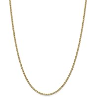 14k Gold 2.4mm Semi solid Nautical Ship Mariner Anchor Chain Necklace Jewelry Gifts for Women - Length Options: 16 18 20 22 24 26