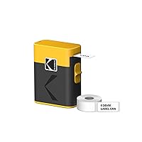 KODAK Label ERA M50 Label Maker Machine, Yellow (Label Printer with 1 Roll Sticker Label)