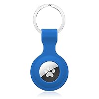 Case Compatible with Apple Airtags, Keychain AirTags Case with Anti-Lost Key Ring, Protective Silicone Case for Apple AirTag 2021 Finder for Air Tag Tracker Holder Accessorie(Blue)