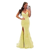 Lace Appliques Mermaid Corset Prom Dresses 2024 Spaghetti Straps Tulle Formal Evening Gowns with Slit