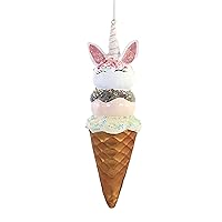 Ganz Glass Unicorn Ice Cream Cone Ornament