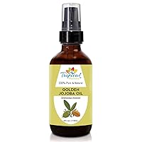 Jojoba Oil 4 oz, Natural, Pure, Cold Pressed, Unrefined Moisturizer for Skin, Dry Scalp, Hair, Nails and Multipurpose Carrier Oil