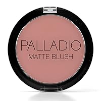 Palladio Matte Blush, Brushes onto Cheeks Smoothly, Soft Matte Look and Even Finish, Flawless Velvety Coverage, Effortless Blending Makeup, Flatters the Face, Convenient Compact, Peach Ice