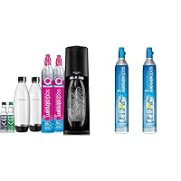 SodaStream Terra Sparkling Water Maker Bundle (Black), with CO2, DWS Bottles, and Bubly Drops Flavors & 60 L Co2 Exchange Carbonator, 14.5 Oz, Set of 2, Plus $15 Amazon.com Gift Card with Exchange