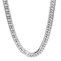 TUOKAY Silver Big Cuban Link Curb Chain for Men Women Stainless Steel Cuban Chain 25“ Hip Hop Chain Costume for Rapper and Rap Gangsta