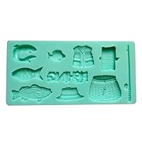 3D Fishing Silicone Soap Molds Molds Peonies Clay Cake Decorating Silicone Sugar Chocolate Fondant Molds Silicone Molds For Epoxy Resin