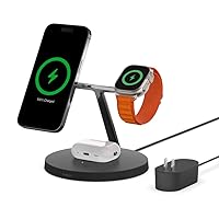 MagSafe 3-in-1 Wireless Charging Stand - 2ND GEN w/ 33% Faster for Apple Watch - iPhone 15, 14 & 13 Series, & AirPods -Charging Station for Multiple Devices - Black