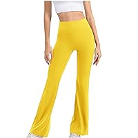 Flare Yoga Pants for Women Athletic Workout Legging Bell Bottom High Waist Stretch Pull On Casual Tight Trousers