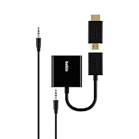 Belkin HDMI to VGA Adapter Kit, Compatible with Apple TV 4thGen and Other Generations, Amazon Fire TV, Google Chromecast, Chromebooks, Intel Compute Stick and Other HDMI devices (B2B137-BLK)