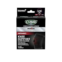 CURAD Performance Series IRONMAN Infrared Knee Support, Elastic Knee Sleeve for Pain Management, Compression Support for Enhanced Recovery and Performance, Powered by CELLIANT Technology, Small/Medium