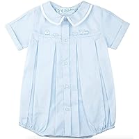 Feltman Brothers Baby Boys Blue Train Bubble Layette Outfit